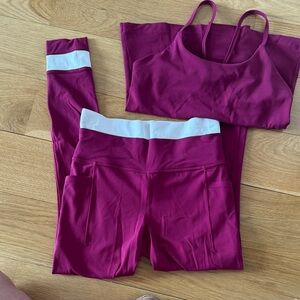 Women's Magenta and White Athleta Set Brand New!!!!